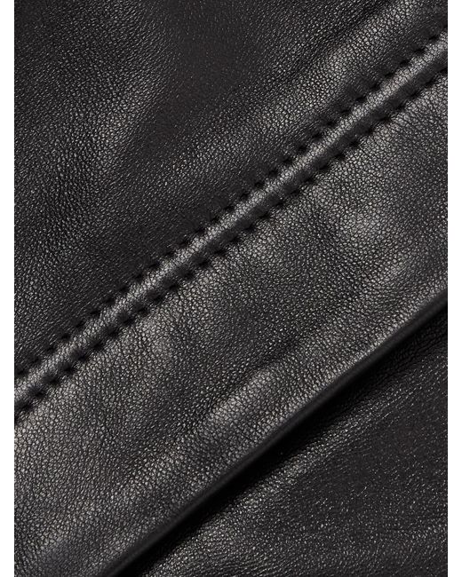 Giuliva Heritage Gray Leather Straight-Leg Pants