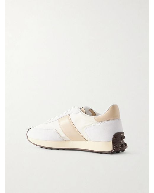 Tod's White Sportivo Active Leather And Suede-Trimmed Shell Sneakers