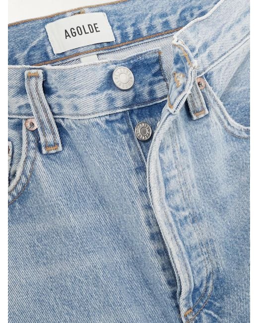 Agolde Blue Arc Mid-Rise Wide-Leg Jeans