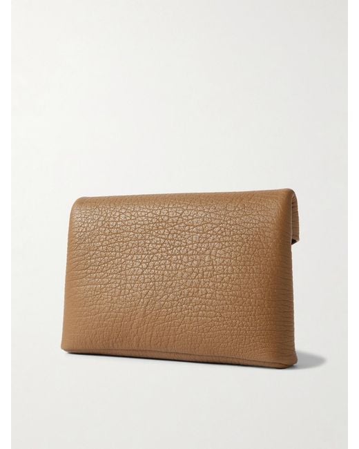Saint Laurent Natural Cassandre Textured-Leather Shoulder Bag