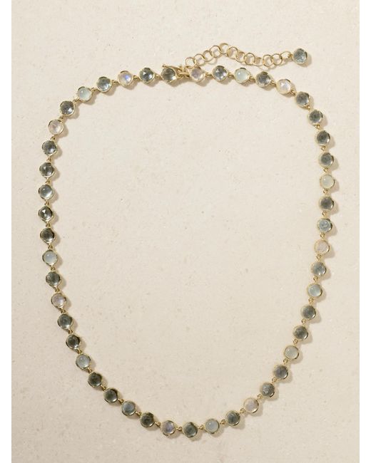 Irene Neuwirth Natural Classic Kette Aus 18 Karat Mit Mondsteinen Und Aquamarinen
