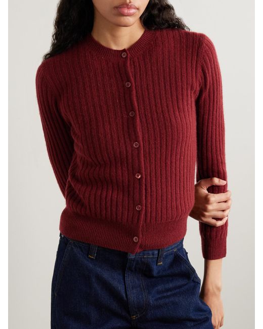 Cardigan En Cachemire Côtelé Danaë Doen en coloris Red