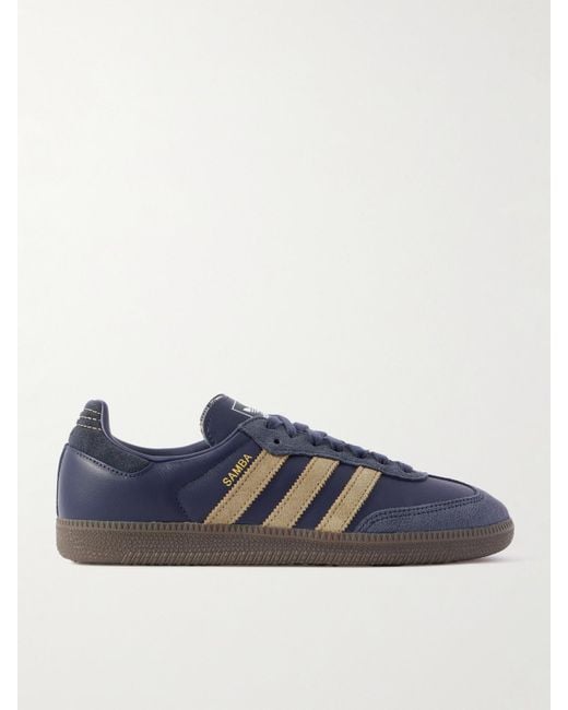 Adidas Originals Blue Samba Og Sneakers Aus Leder Mit Velourslederbesatz
