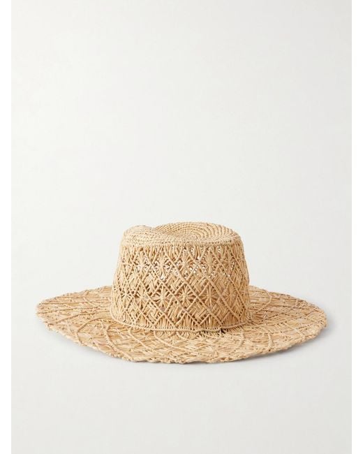Ruslan Baginskiy Natural Embellished Straw Fedora