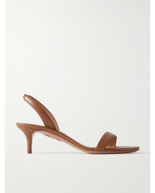 Aquazzura Natural So Nude 50 Slingback-Sandalen Aus Leder