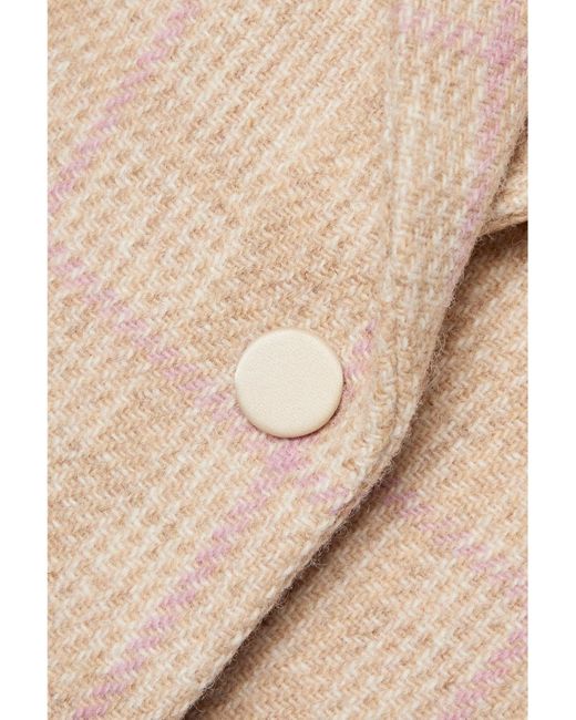 LoveShackFancy Natural Denzel Checked Houndstooth Wool Blazer