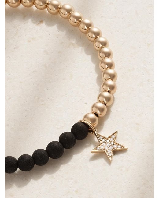 Sydney Evan Natural Star Charm 14-Karat, Onyx And Diamond Bracelet