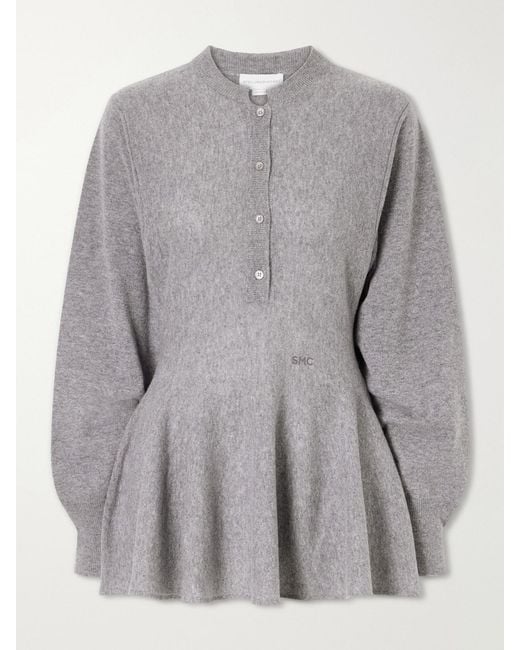 Stella McCartney Gray Wool Peplum Sweater