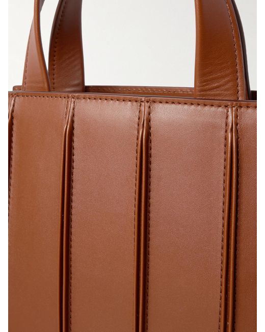 【 MAX MARA 】Whitney Bag 4 レザー スモール プリーツデザイン Max Mara Whitney Bag 4 Small Pleated Leather Tote in Brown