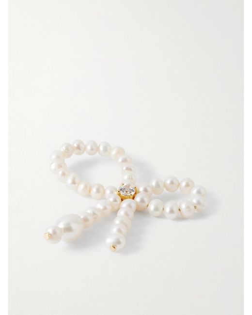 Completedworks Natural Recycled Vermeil, Pearl And Cubic Zirconia Ring
