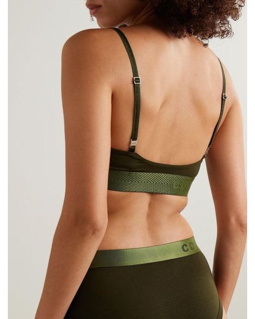 CDLP Green Lyocell-Blend Jersey Bralette