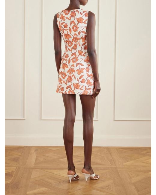 Sir Red Chloe Floral-Print Linen-Blend Mini Dress