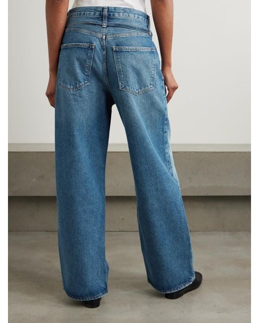 Agolde Blue Emmi Belted High-Rise Wide-Leg Jeans