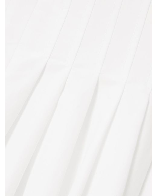 Jonathan Simkhai White Nina Pleated Cotton-Blend Poplin Midi Dress