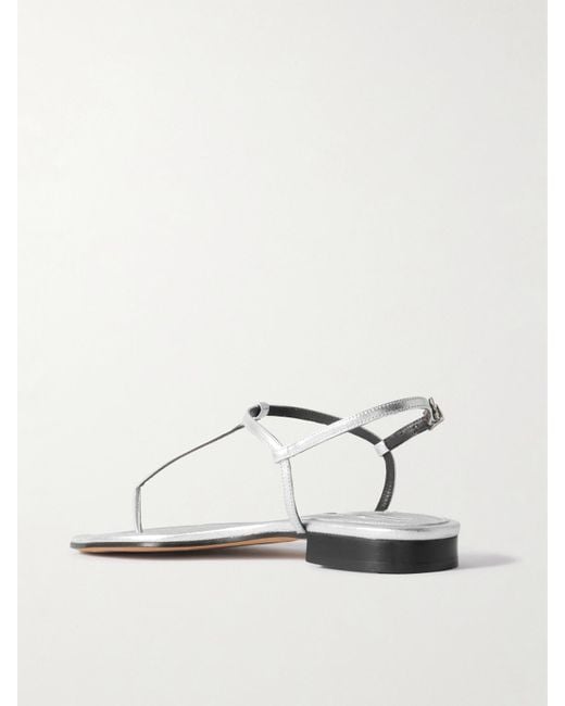 Emme Parsons White Cecilia Sandalen Aus Metallic-Leder