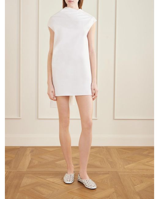 Khaite White Jane Studded Leather Flats