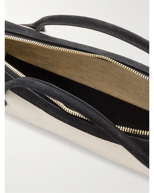 Alaïa Natural Le Teckel Leather-Trimmed Canvas Clutch