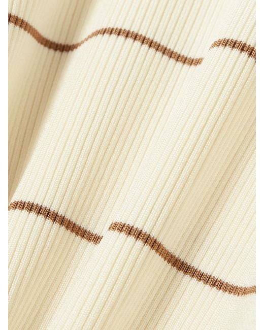 FRAME Natural Striped Ribbed Jersey T-Shirt