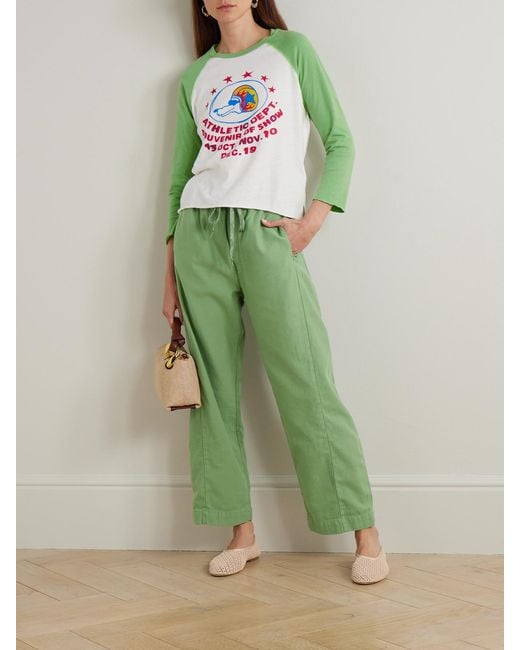Mother Green The Drawn Half-Pipe Cotton-Canvas Barrel-Leg Pants