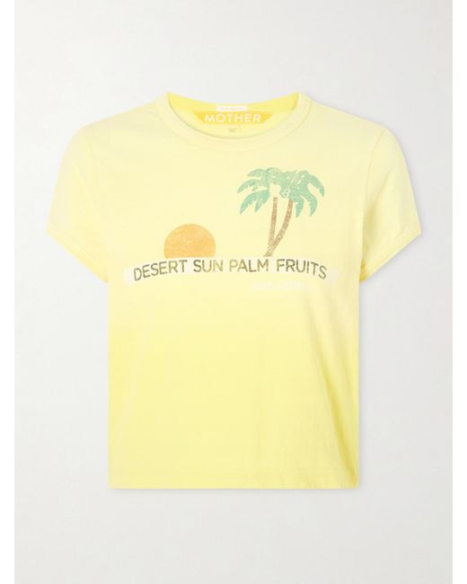 Mother Yellow The Itty Bitty Ringer Printed Cotton-Jersey T-Shirt