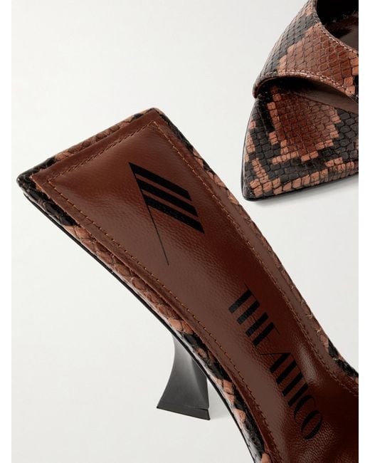 The Attico Natural Ester Snake-Effect Leather Mules