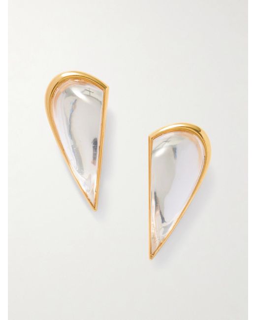 Alaïa White Le Demi-Coeur-Tone Resin Earrings