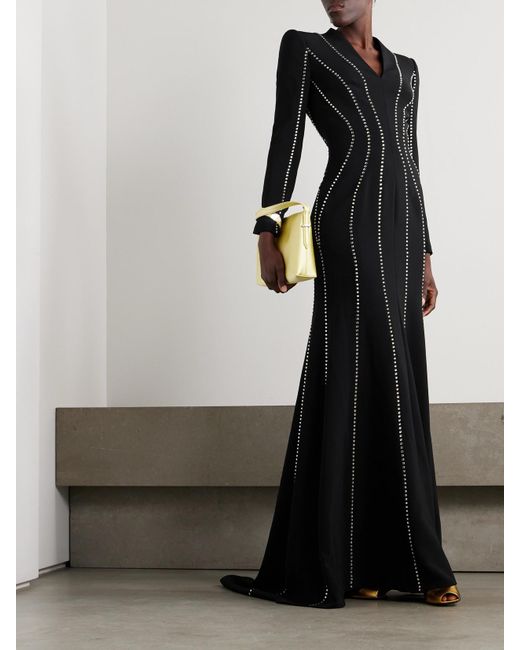 Jenny Packham Black Victoire Robe Aus Crêpe Mit Kristallen
