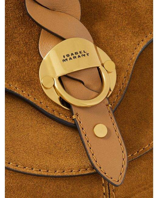 Isabel Marant Brown Altay Small Leather-Trimmed Suede Shoulder Bag