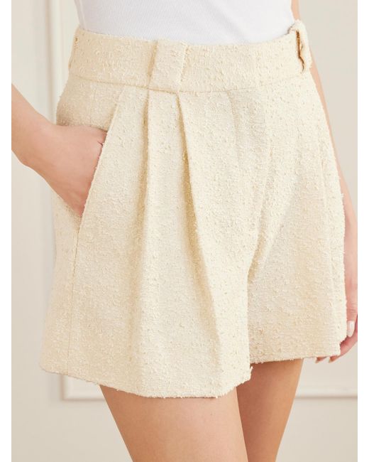 Blazé Milano Natural Orinda Cotton-Blend Tweed Shorts