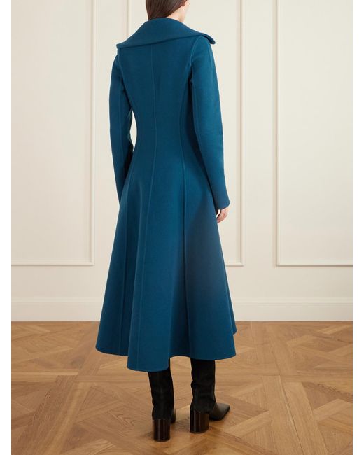 Alaïa Blue Double-Breasted Wool Coat