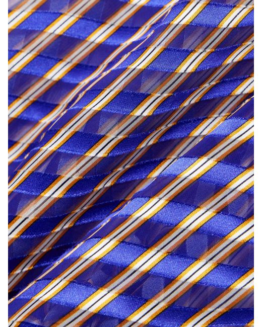 Dries Van Noten Purple Stroped Devoré-Velvet Straight-Leg Pants