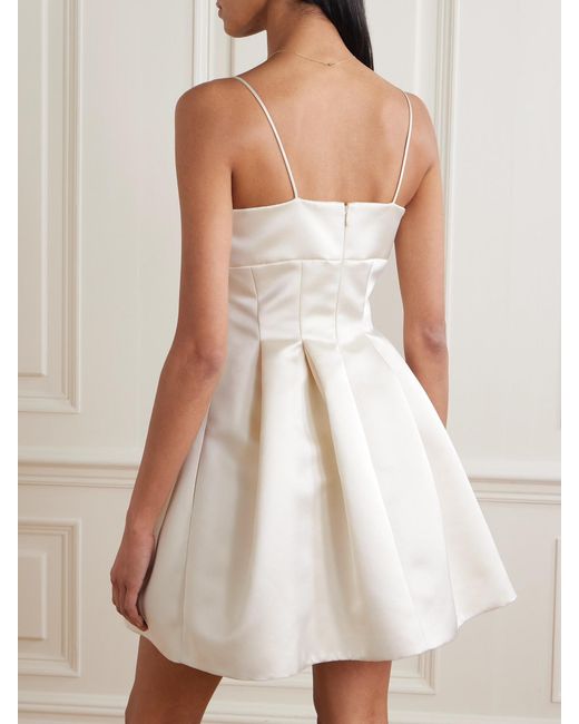 Emilia Wickstead Natural Gayla Duchesse-Satin Mini Dress