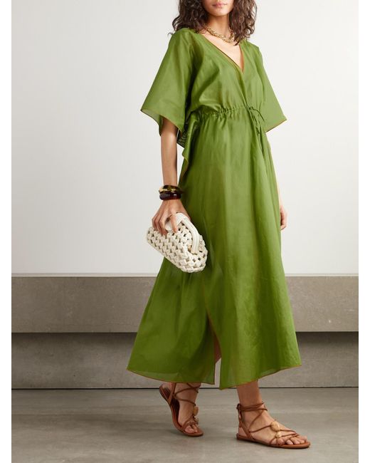 Eres Green Voilier Cotton-Voile Kaftan