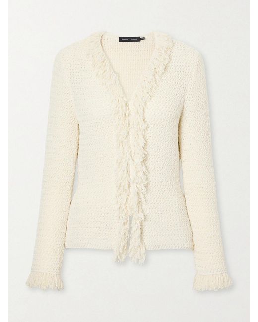 Proenza Schouler Natural Nilo Textured-Jacquard Wool-Blend Cardigan