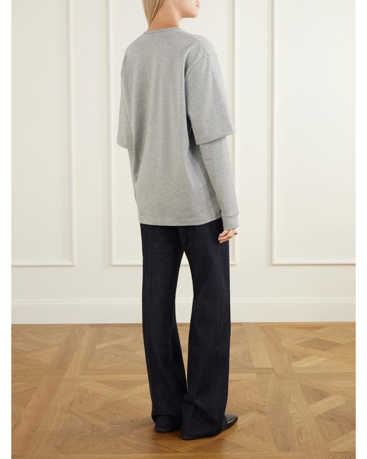 Tibi Gray Perfect T Layered Cotton-Jersey T-Shirt