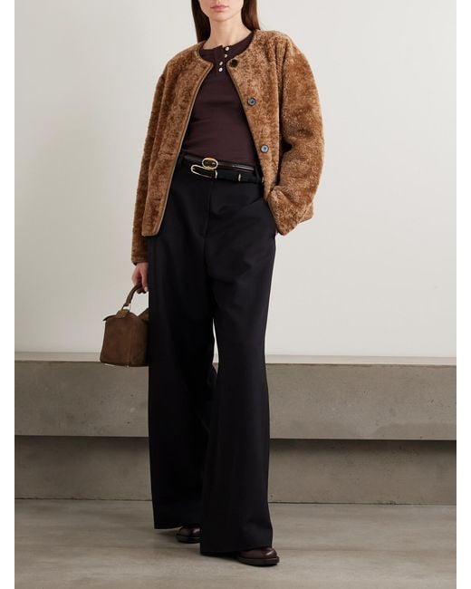 Arma Brown Lucine Reversible Leather And Shearling Jacket