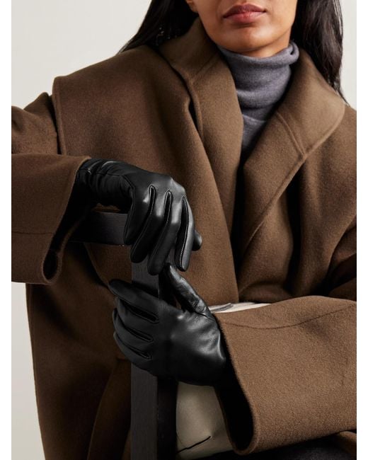 Agnelle Black Kate Leather Gloves