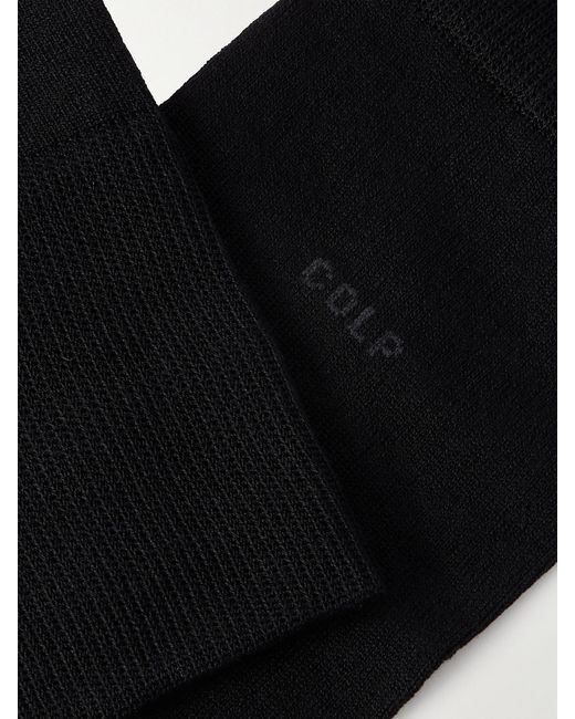 CDLP Black Set Of Six Intarsia Ribbed Organic Cotton-Blend Socks