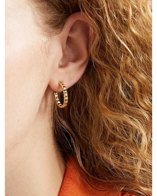 Jennifer Meyer White Small Square 18-Karat Hoop Earrings