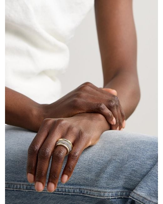 BY PARIAH Natural Set Of Three 14-Karat Recycled And Diamond Rings