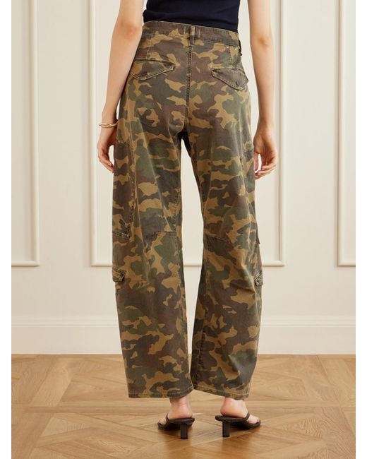 Citizens of Humanity Green Flight Printed Mid-Rise Straight-Leg Cotton-Blend Twill Cargo Pants