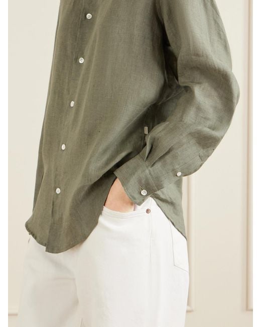 Aimé Leon Dore Green Linen Shirt