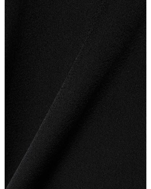 Stella McCartney Black Minikleid Aus Glänzendem Crêpe Mit Schluppe