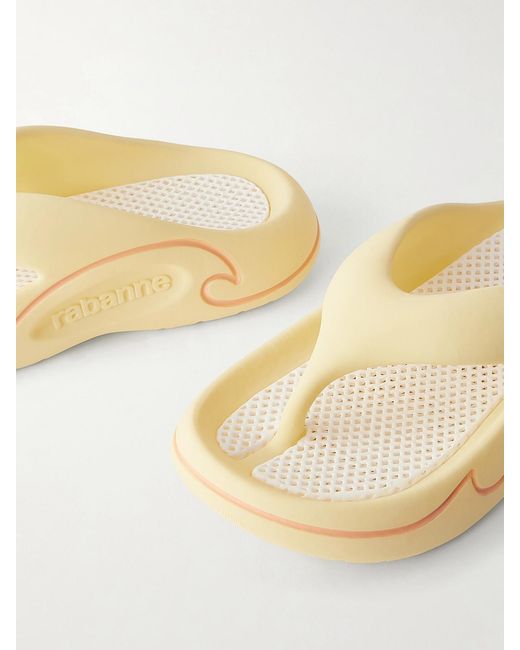 Rabanne Natural 3D Logo-Embossed Thong Sandals