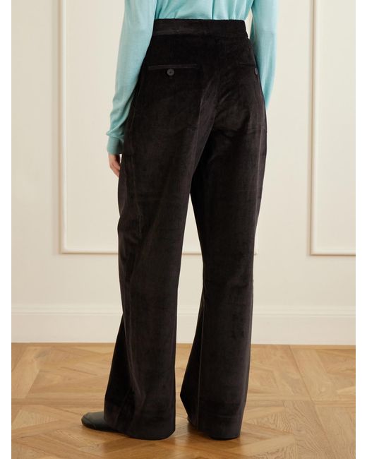 Studio Nicholson Black Grange Cotton-Corduroy Wide-Leg Pants