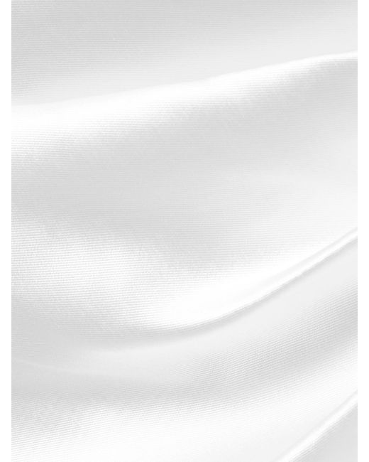 Solace London White Davina Off-The-Shoulder Draped Faille Gown