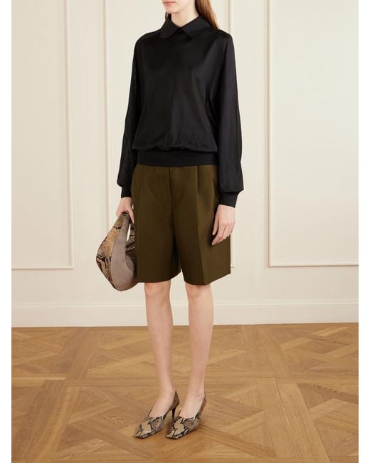 Khaite Metallic Olivia Medium Snake-Effect Leather And Suede Bag