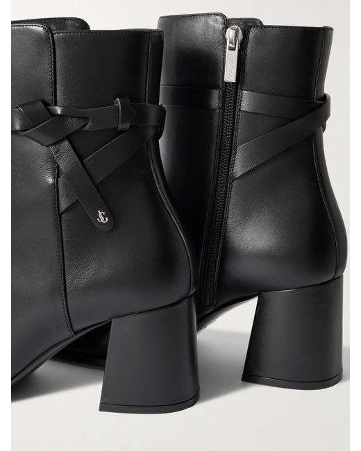Jimmy Choo Black Lawton 65 Ankle Boots Aus Leder