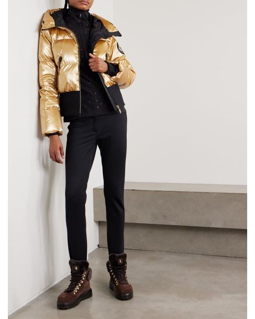 Goldbergh Bombardino Hooded Quilted Metallic Down Ski Jacket
