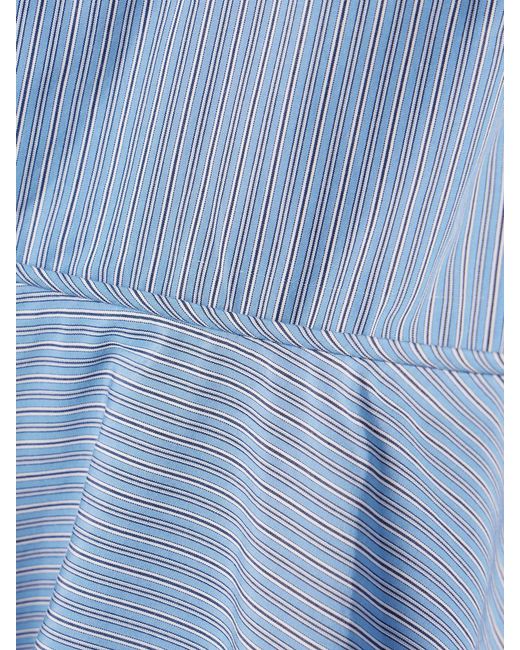 Co. Blue Basque Striped Tton-Poplin Midi Dress